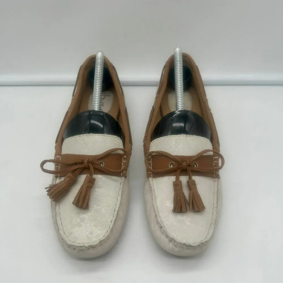BOC Born Concept Alena Loafer Flat Shoe Women 10 White Leather Driving Moccasin - Picture 3 of 12
